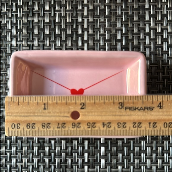 Valentine's Day Beautiful Ceramic Pink Houses & Ceramic Trinket Dish. New. - Picture 11 of 12
